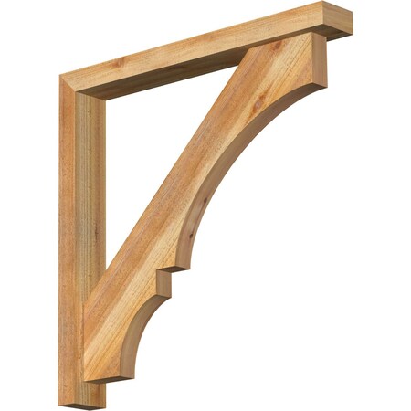 Ekena Millwork Balboa Block Rough Sawn Bracket w/ Offset Brace, Western Red Cedar, 4"W x 30"D x 30"H BKT0402X30X30BOA05RWR